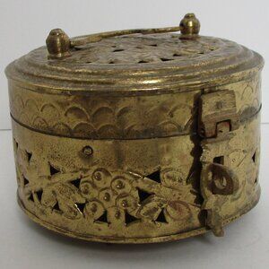 vintage brass cricket cage